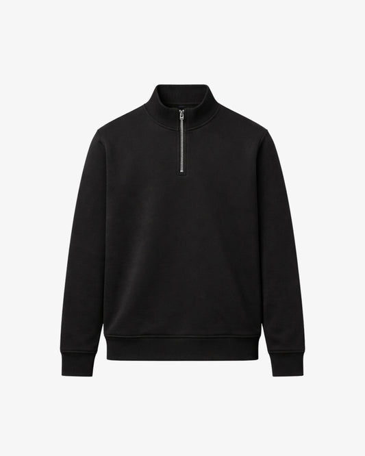 Quarter Zipper - Black