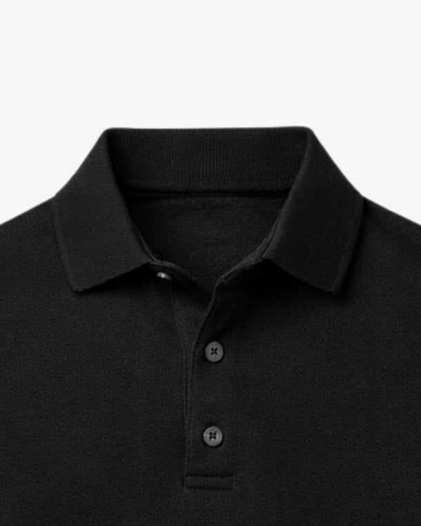 Long Sleeve Polo - Black