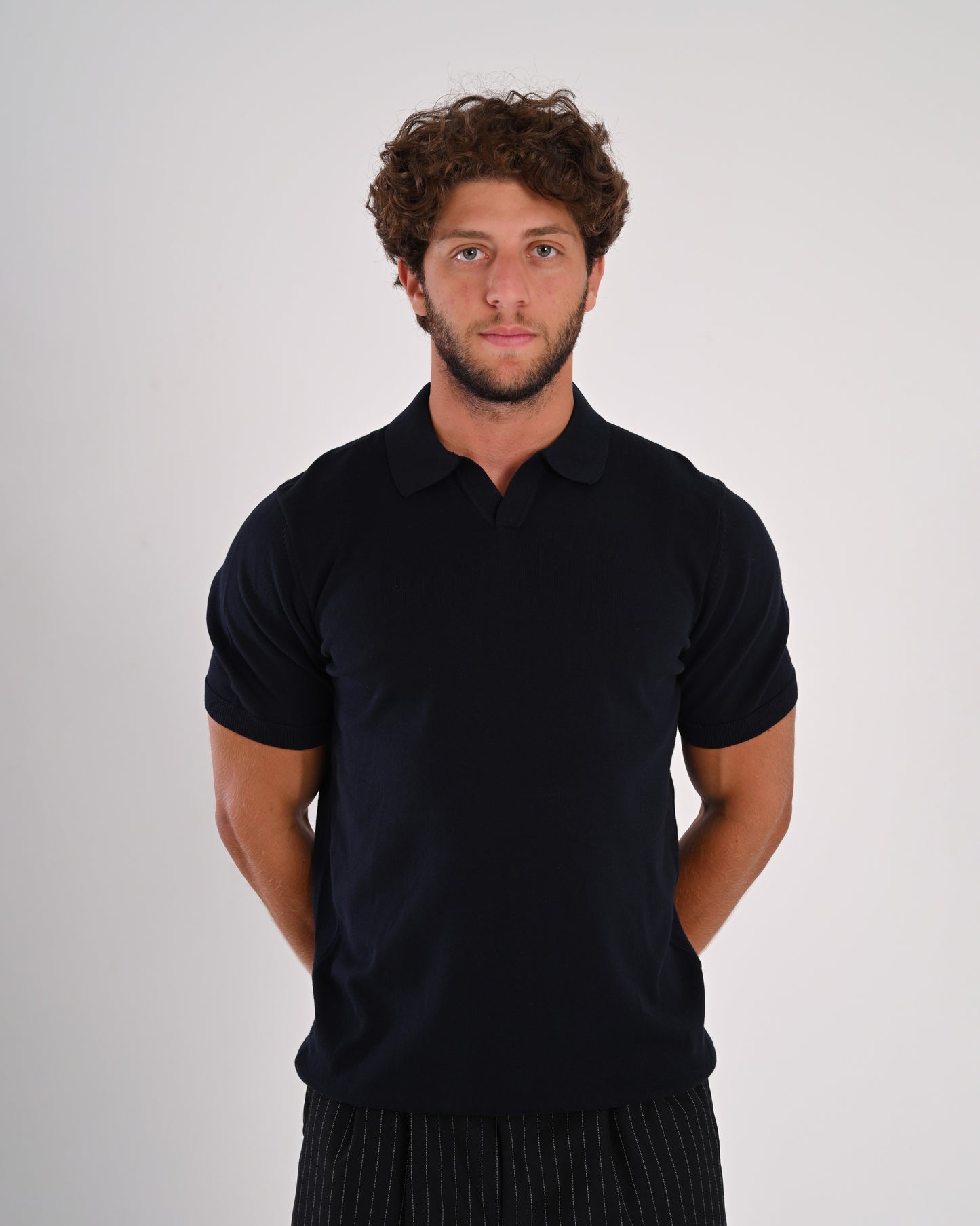 Knitted Polo - Navy
