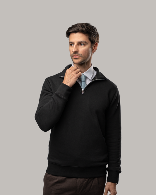Quarter Zipper - Black