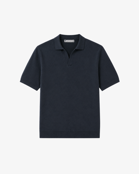 Knitted Polo - Navy