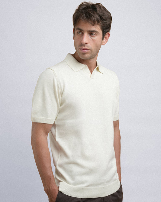 Knitted Polo - Beige