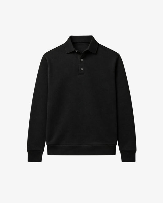 Long Sleeve Polo - Black