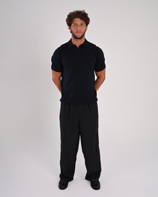 Knitted Polo - Navy