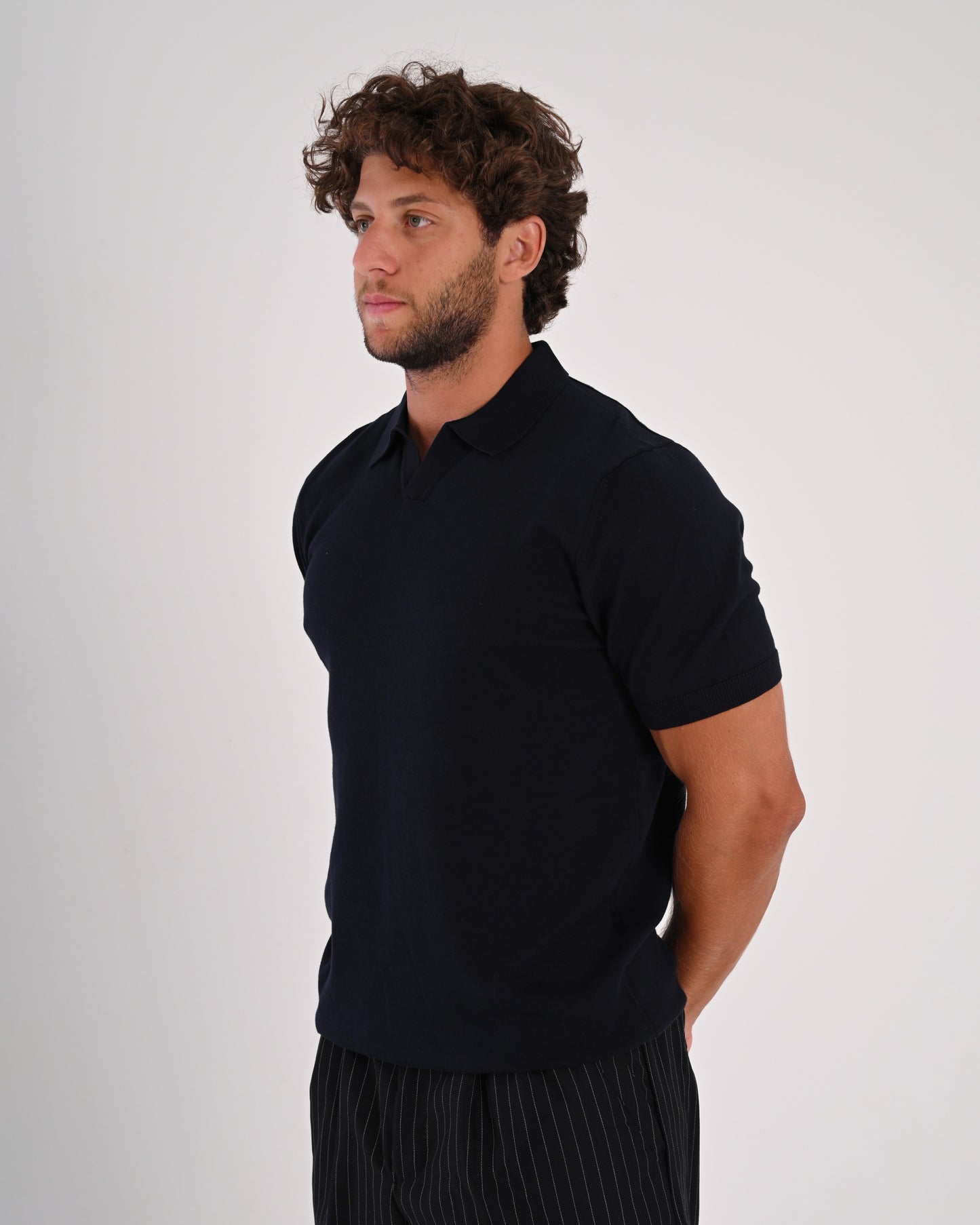 Knitted Polo - Navy
