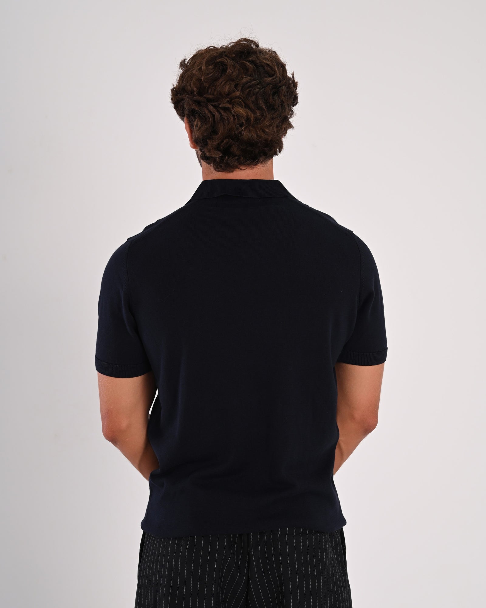 Knitted Polo - Navy