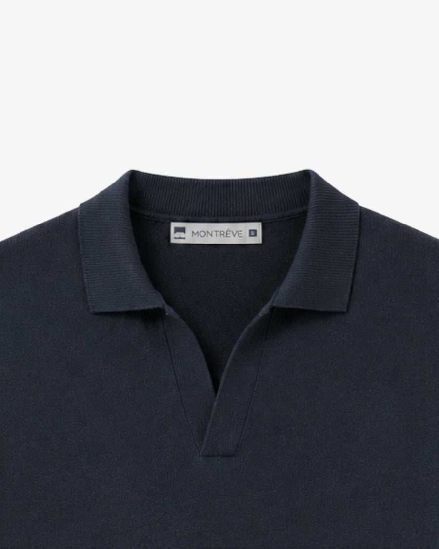 Knitted Polo - Navy