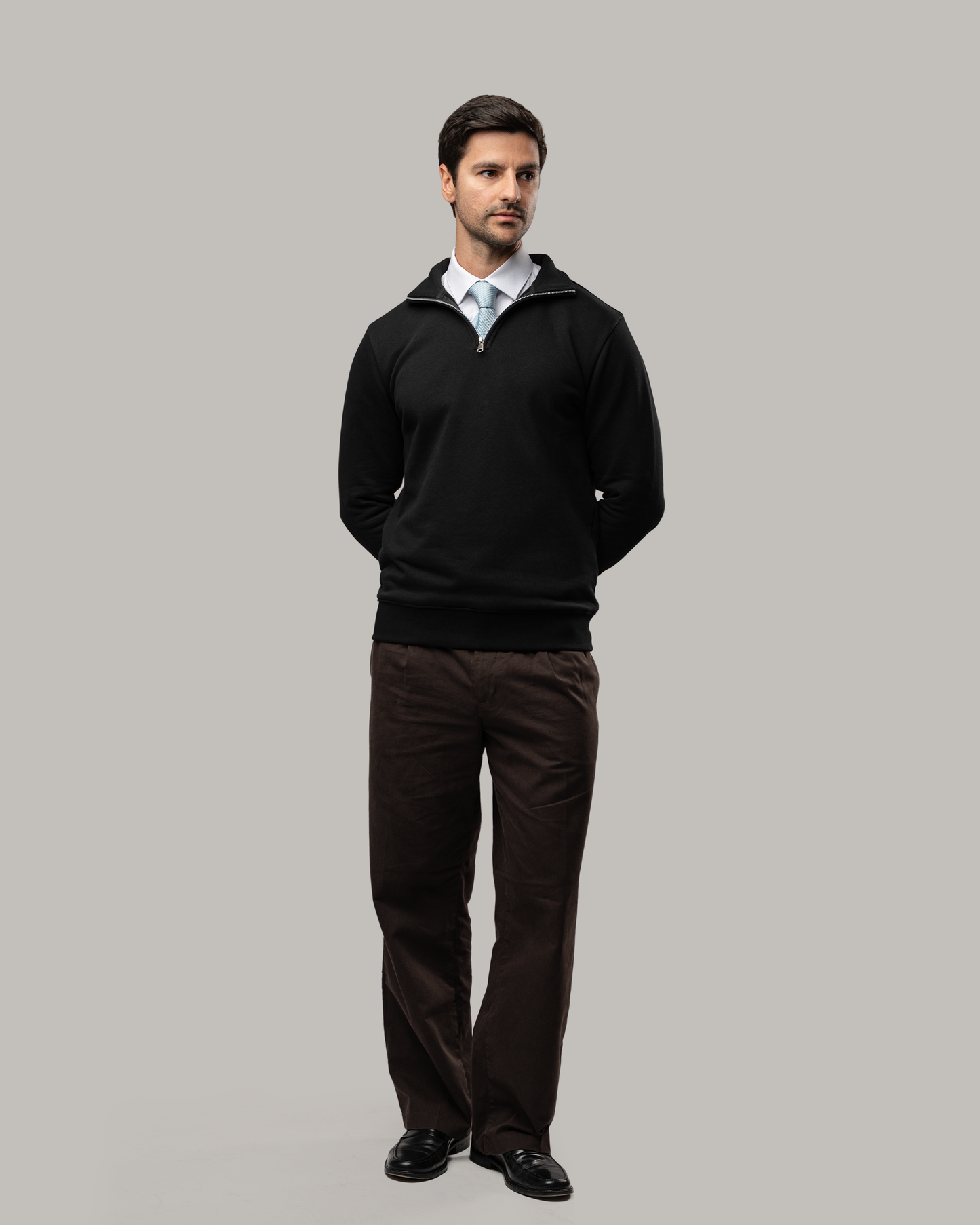 Quarter Zipper - Black