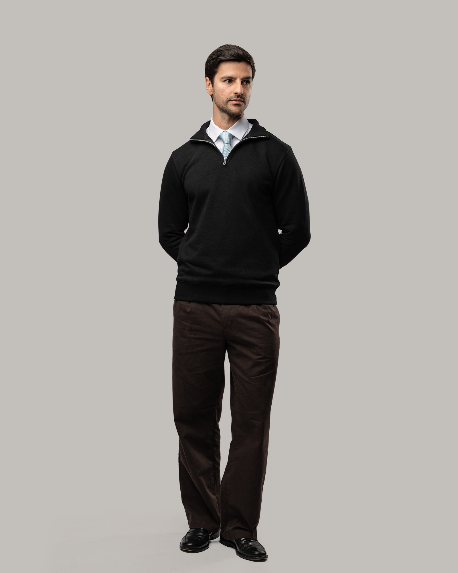 Quarter Zipper - Black