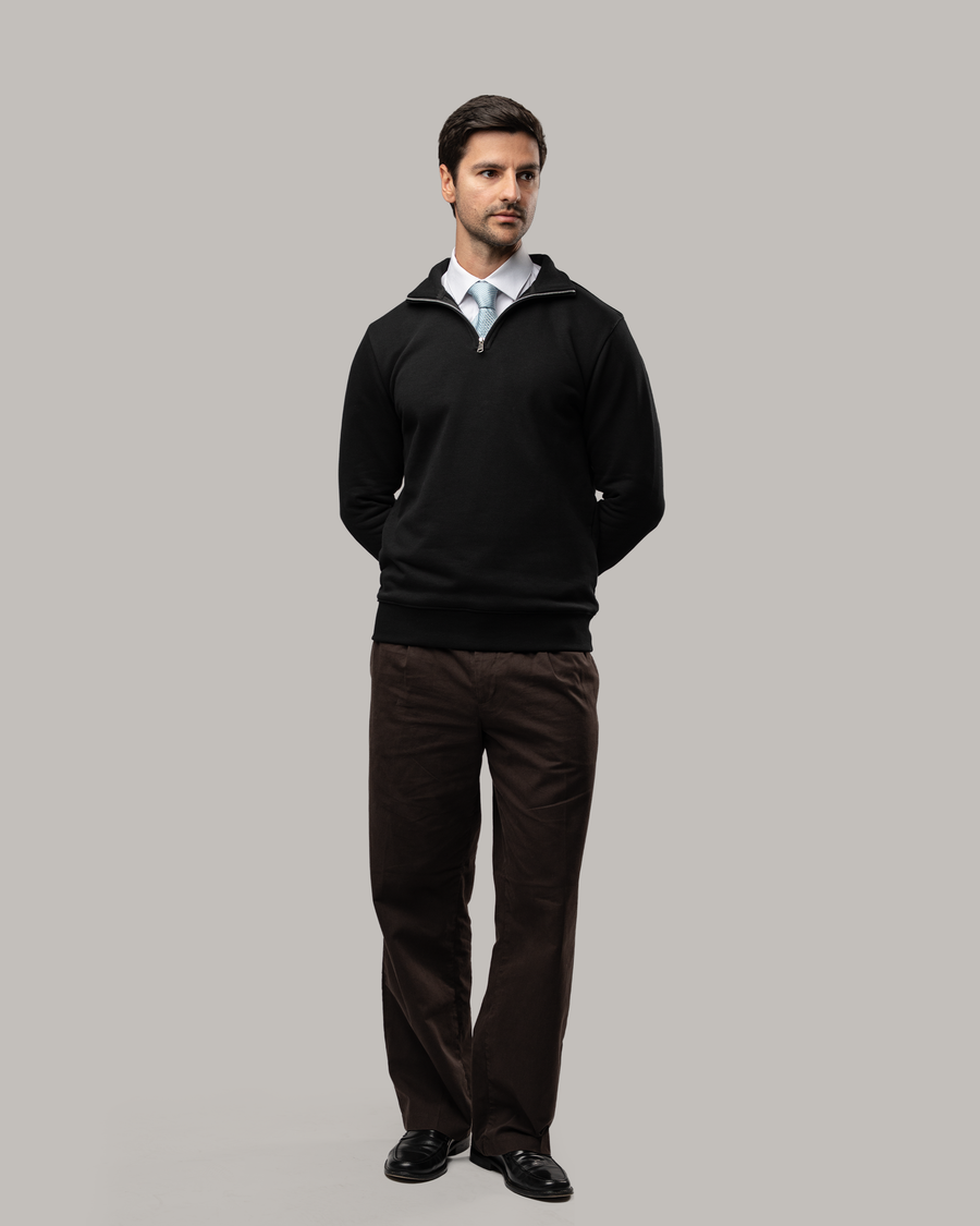Quarter Zipper - Black