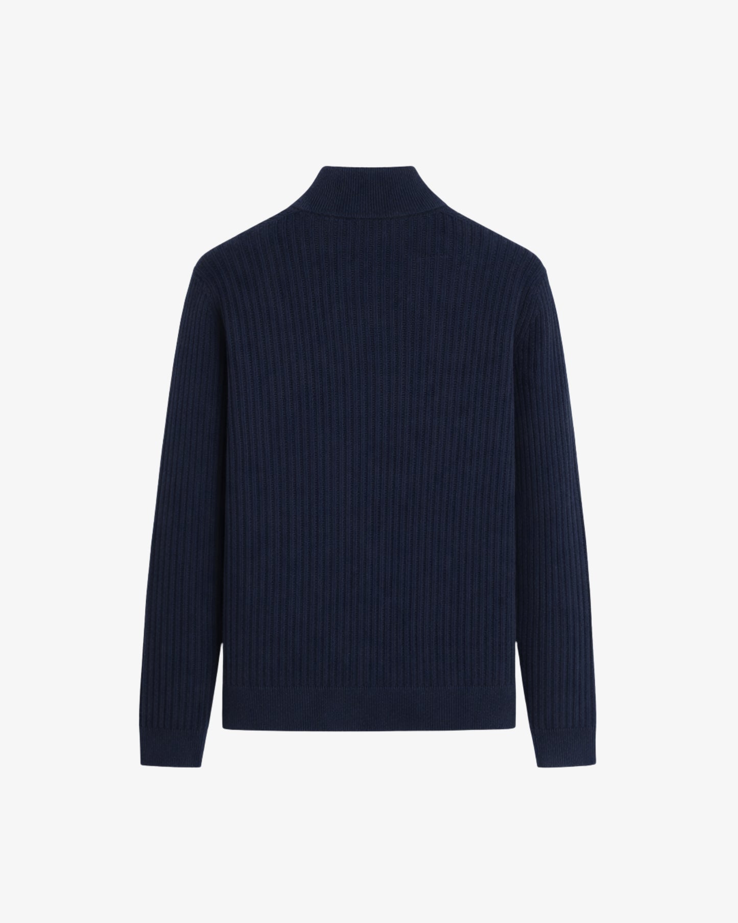 Knitted Zip Up Cardigan - Navy