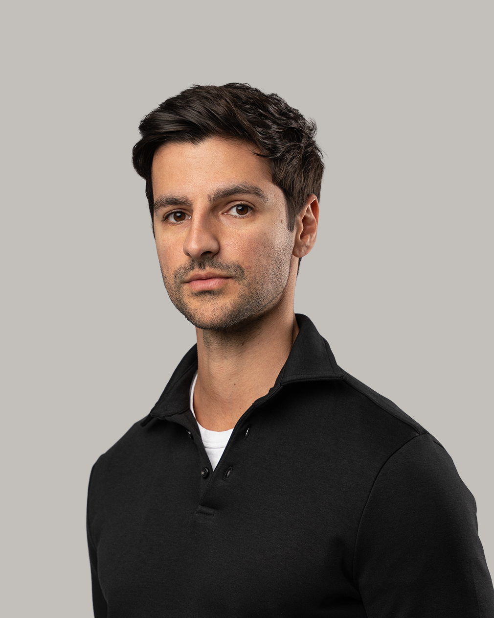 Long Sleeve Polo - Black