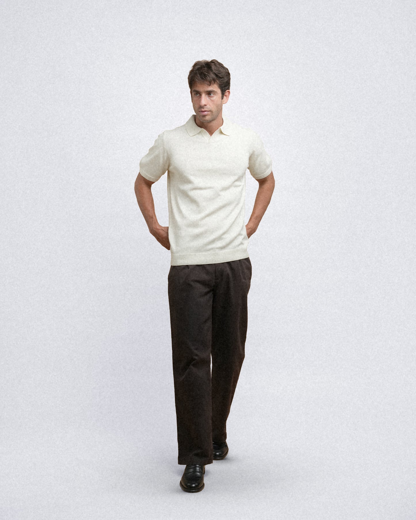 Knitted Polo - Beige