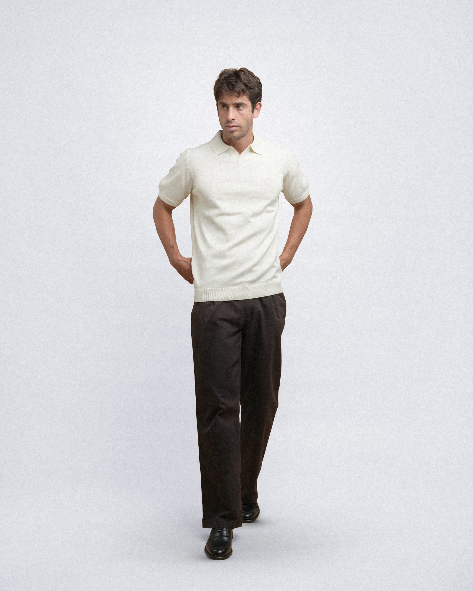 Knitted Polo - Beige