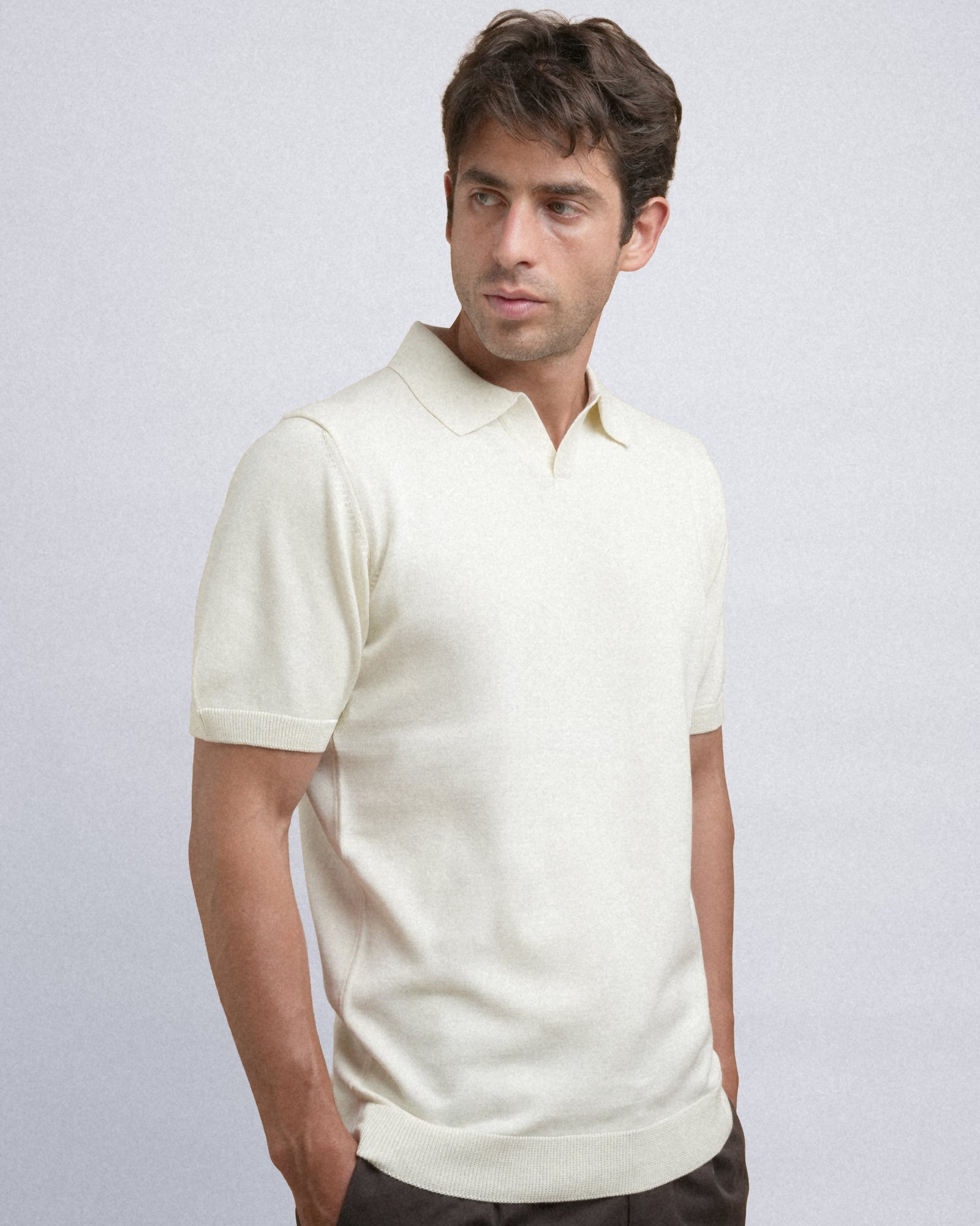 Knitted Polo - Beige