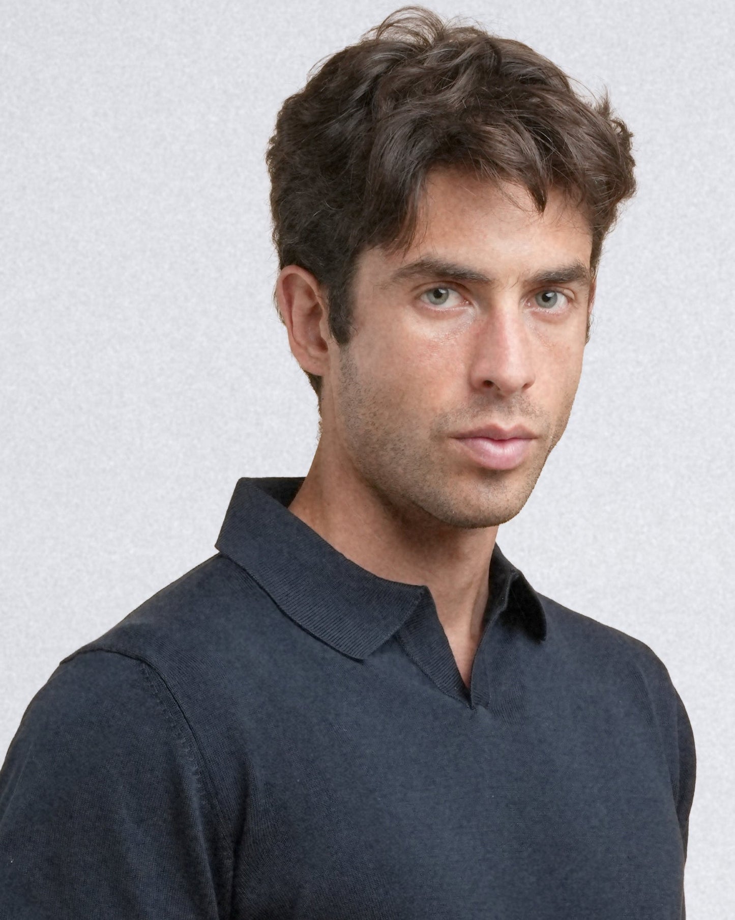 Knitted Polo - Navy