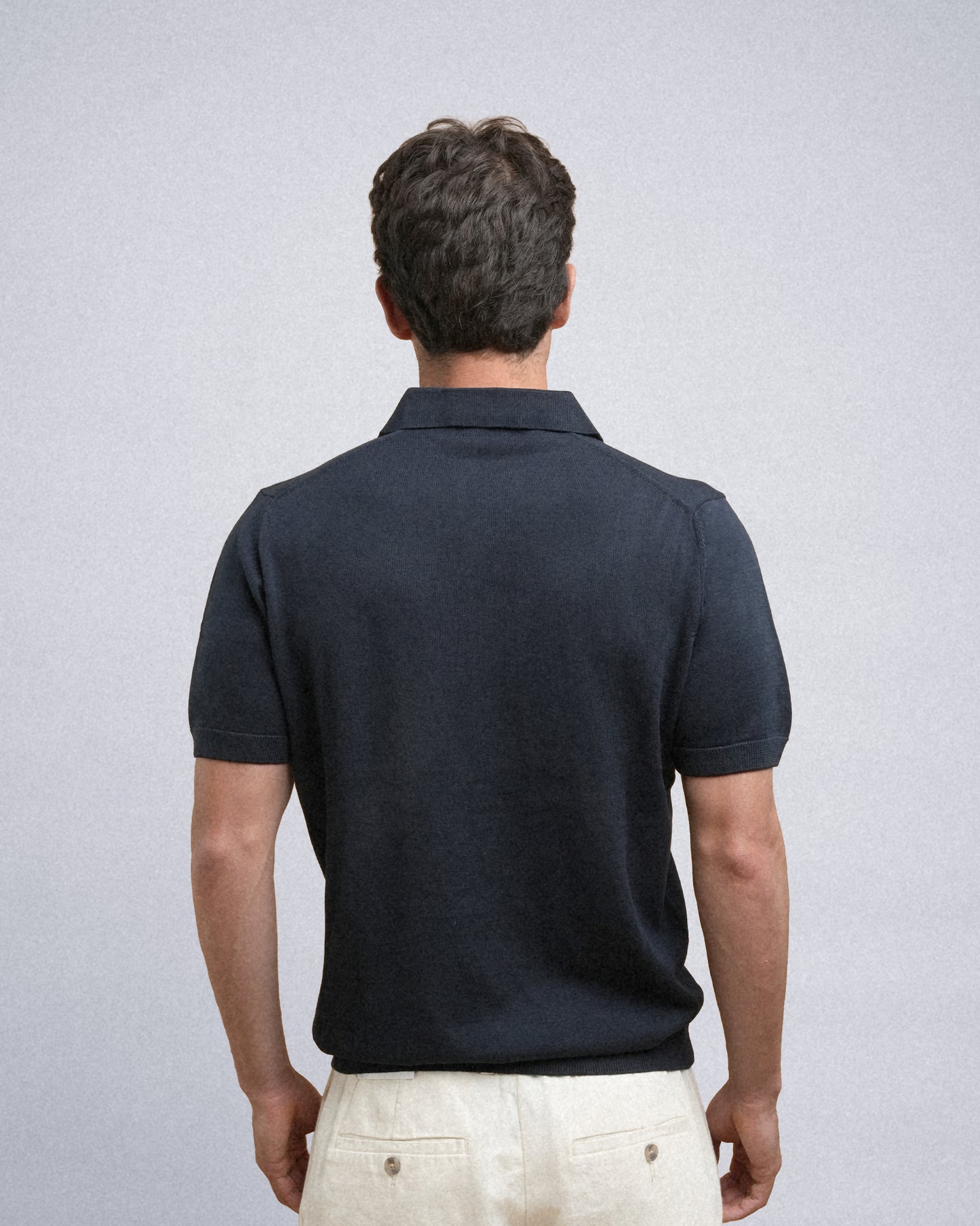 Knitted Polo - Navy